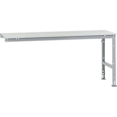 Manuflex aanbouwtafel UNIVERSAL Standaard, 2000 x 800 mm, melamine lichtgrijs, aluminium zilver