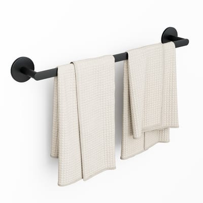 CECIPA max 60cm Handdoekrek Zwart - Handdoekrek badkamer - Wandmontage Handdoekhouder - Zelfklevend / Zonder Boren - Handdoekstang - Doucherek