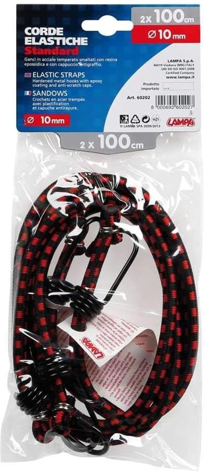 Elastische Touwen - Spanbanden Bevestiging - Vastzetten Lading - Verstevigd Nylon Coating - 31cm Lengte - Zwart