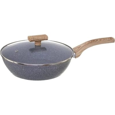 Secret de Gourmet - Hapjespan met deksel - Alle kookplaten/warmtebronnen geschikt - grijs - Dia 29 cm