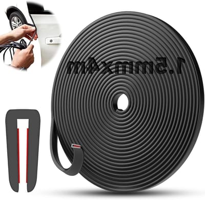 Allecta - Rubber Randbescherming 1,5 mm voor Autodeuren - EPDM U-vormig Profiel met Zelfklevende Metalen Strip