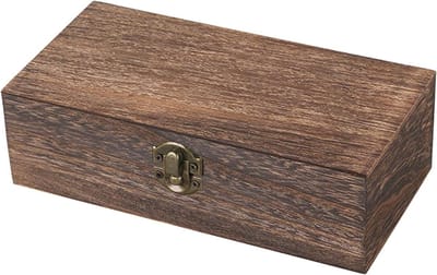 Natuurlijke Houten Opbergdoos met Deksel voor Sieraden, Kaarten en Decoratie - 20 x 10 x 6 cm