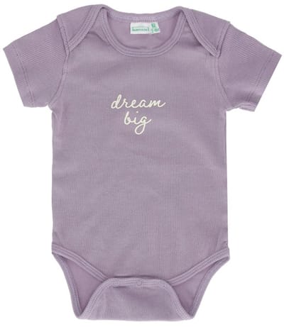 Babylook Romper Korte Mouw Rib - Maat 50 - Lavender Gray