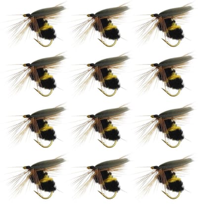 Dailygoods- Vliegvissen Lokt Bionische Bij - 20x Kunstaas Set - Kunstmatige Insecten - Scherpe Haak #10 - Stevig en Betrouwbaar - Materiaal: Veer/Vezel