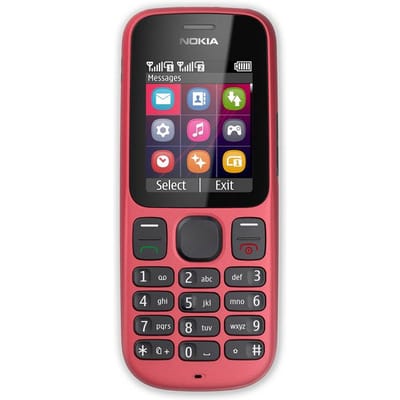 Gereviseerde originele Nokia 101 (1010) 2G Dual SIM mobiele telefoon Simple set rood