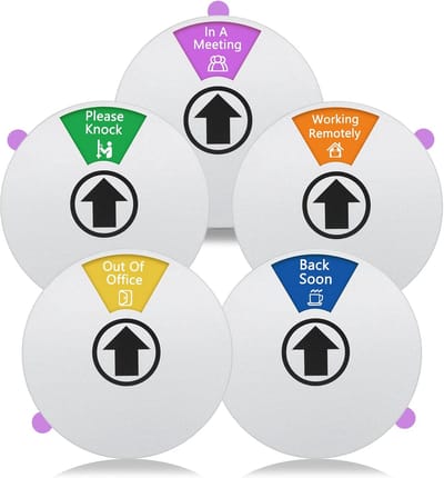 5-Delige Privacy Deurbord Set voor Kantoor - Statusindicator voor Vergaderruimte of Thuiskantoor