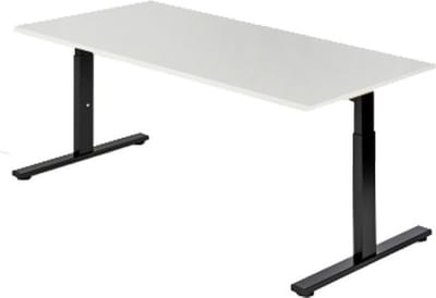 Presto R - Verstelbaar bureau - 180x80 - Wit - Zwart frame