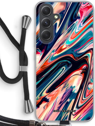 Case Company® - Hoesje met koord geschikt voor Samsung Galaxy A54 hoesje met Koord - Quantum Being - Telefoonhoesje met Zwart Koord - Bescherming aan alle Kanten en Over de Schermrand
