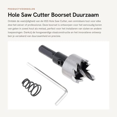 Dailygoods- Gatzaag Set - HSS Gatzaag - Boor Bit Set - Hoogwaardige Staal - 22mm - Schacht met Driehoek Ontwerp - Voor Metaal en Hout