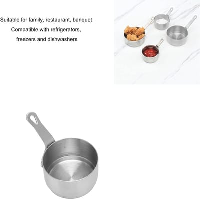 Dailygoods- Mini Steelpan 304 RVS - Handvat - Stapelbaar Ontwerp - Koken/Bakken - 50ml - Perfect voor Melk/Sauzen - Melkpan