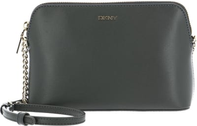 DKNY Leren Schoudertas Avondtas Bryant Sutton Dome Crossbody Bag Charcoal Grijs