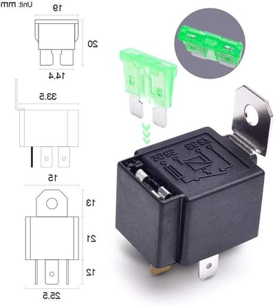 Zekeringsrelais Set - Auto Relais Kabelboom - Auto Elektronica Aansturen - Ingebouwde Zekering - 6 Stuks 24V 30A - Diverse Kleuren