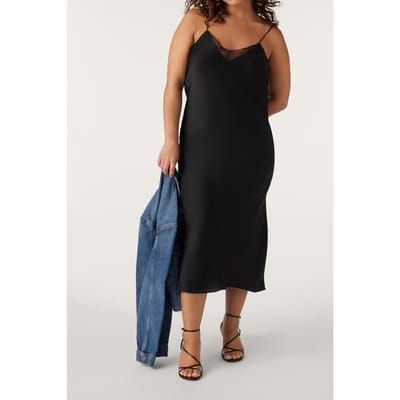 BA&SH Robe Clelia Noir Maat: S | Midi Jurken Outlet | Dames | Zwart