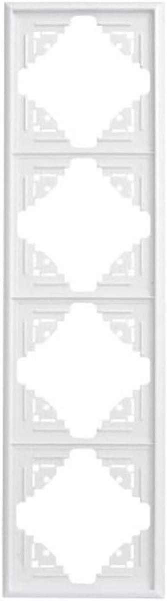 Afdekraam Malta - Wandplaat Inbouw - Installatie Wandcontactdoos - Verticaal Horizontaal - 4-voudig - Arctisch Wit