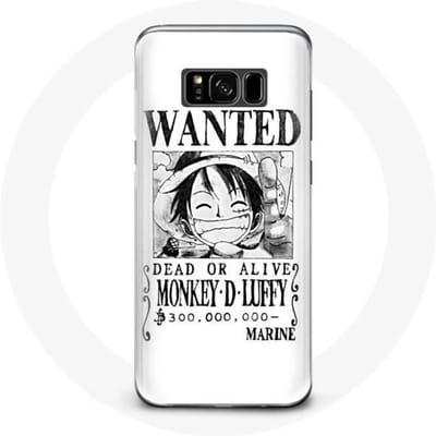 Coque pour Samsung Galaxy S8 plus One Piece Manga affiche de recherche Blanche