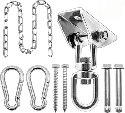 Hangmat Hangset - Schommel Haken - Ontspannen Buiten - 1000 Lbs Draagkracht - 39 Inch Ketting - Zilverkleurig