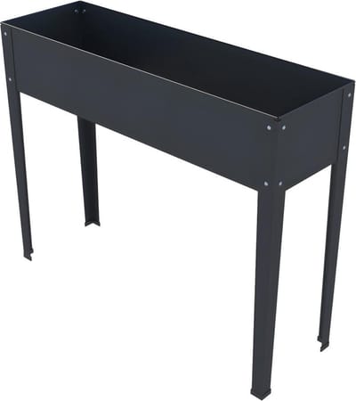 Vente-unique Moestuin op voeten in staal YGOS - Grijs - L100xD30xH80 cm L 100 cm x H 80 cm x D 30 cm