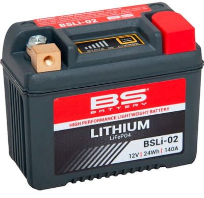 BS Battery | BSLi-02 Lithiumbatterij 12V - 2.0Ah - 24Wh - 140A - 107x56x85mm | Rood/Zwart
