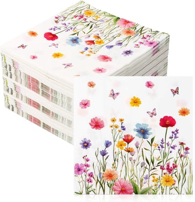 Papieren servetten met servetten bloemenweide vintage tuinfeest voor feestdecoratie bruiloften feesten tafel