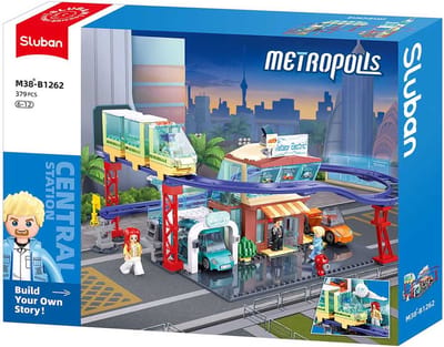 Sluban - Metropolis nieuwe elektrische bus winkel 4s, Sluban 1262, Bouwblokken, Sluban
