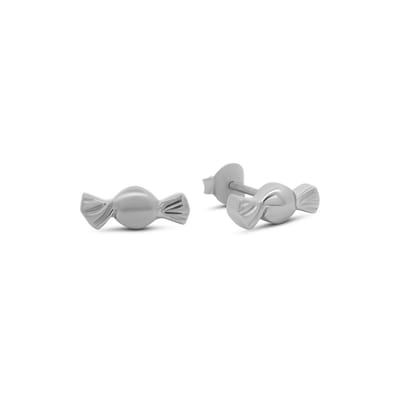 New Bling 9LA-20056 Zilveren Oorbellen - Toffee - 4,3x11mm - Oorknopjes - Snoepje - Rhodium - Zilver