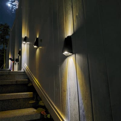 Solar wandlamp buiten 'Roxx' - Set van 2 stuks - Up down light - IP65 - Helder wit licht (4500K) - Tuinverlichting op zonne-energie