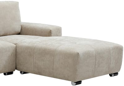 Vente-unique Hoekbank met rechterhoek in beige stof - MICHELIA
