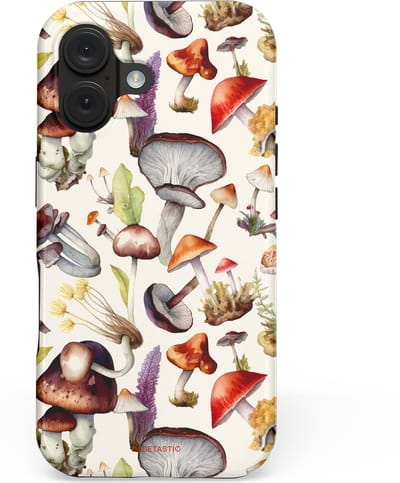 Casetastic hoesje geschikt voor Apple iPhone 16 - MagSafe - Dubbellaagse bescherming - Herfst spoor - Fashion Case - Taupe Wit Zilver Perzik