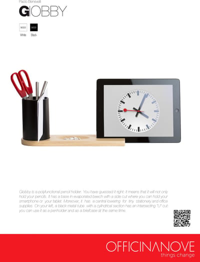Officinanove - Accessoires Pennenhouder Giobby - Metaal - Wit