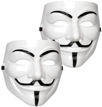 Boland Vendetta gezichtsmasker - 2x - Halloween masker - volwassenen - carnaval - anoniem - geheim - mysterieus