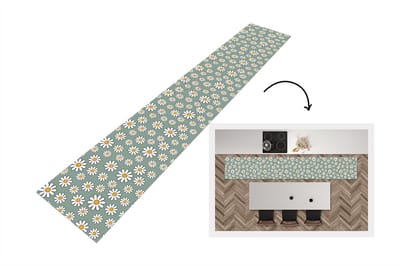Keukenloper 300x50 cm - Keukenmat vinyl Patronen - Vintage - Bloemen - Madelief - Keukenmatten loper - Keuken vloerkleed tapijt