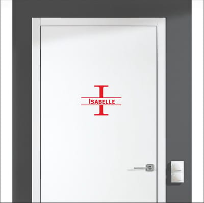 Deursticker Met Naam -  Isabelle - Rood