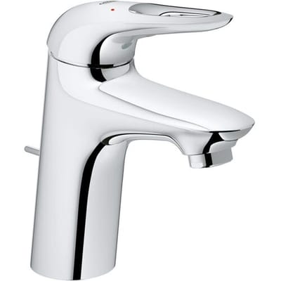 Grohe Eurostyle single lever basin mixer DN 15 S-Size, open metal lever handle, with waste 33558003