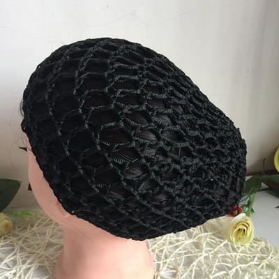 1 pièce Filet à cheveux snood en maille crochetée pour femmes, Doux Tricoté Crochet Filet à cheveux Couvre-cheveux Accessoire pour dormir (Noir) noir