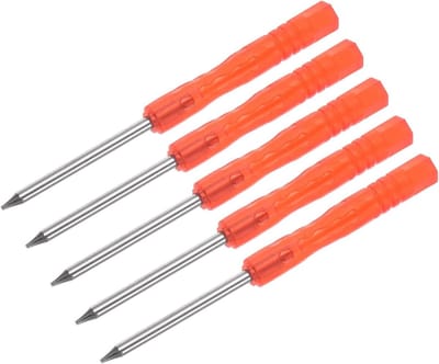 Korte Torx Schroevendraaier met T3 Sterkop en Rood Antislip Handvat - Perfect voor Brillen, Horloges en Elektronica, Set van 5 Stuks
