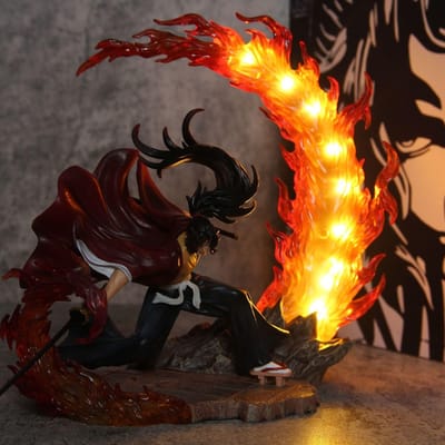 Demon Slayer Anime Figuren Tsugikuni Yoriichi Actiefiguur Met Licht Pvc 23cm Standbeeld Figurine Model Poppen Speelgoed Kerstcadeaus