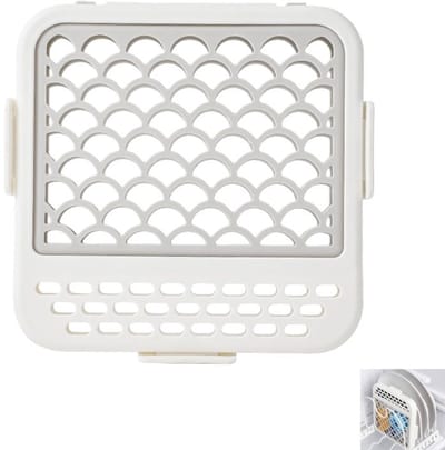 Wasmand voor Kleine Artikelen - Bestekmand - Vaatwasser Mand - Vaatwasser Onderdeel - Verstelbare Roosters Siliconen Vaatwasser - Voor Keukengerei, Lepels, Bekers - wit - 18×18cm
