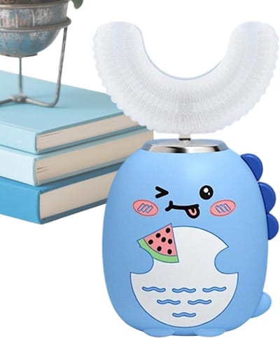 Elektrische Tandenborstel - U-vormige Borstel - Kinderen Poetsen - 3 Modi Timer - 4.17x10.16 cm - Blauw