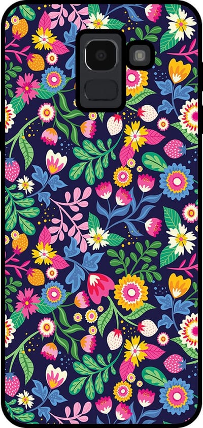 Smartphonica Telefoonhoesje Geschikt voor Samsung Galaxy J6 2018 met bloemen opdruk - TPU backcover case flower design geschikt voor Samsung Galaxy J6 2018