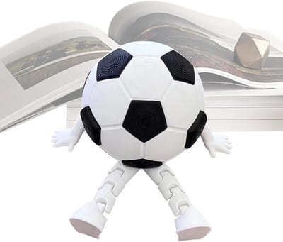 Voetbal Miniatuur - Tafelmodel Figuur - Decoratieve Display - Beweegbare Poten - 8x8 cm - Multicolor