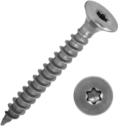 RVS A2 Spaanplaatschroeven Verzonken Kop Torx Houtbouw Universeel 5.0x90mm 50 Stuks