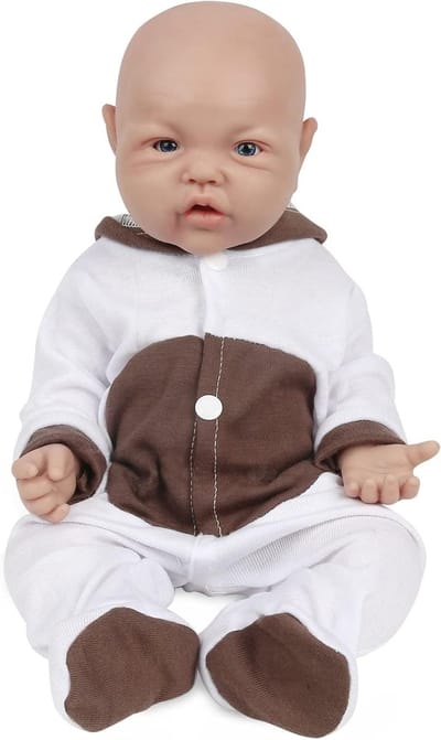 Babypop Siliconen - Realistische pop Meisjes - Emotionele ontwikkeling - Unieke geboortevlek - 40 cm - Licht met bruine accenten