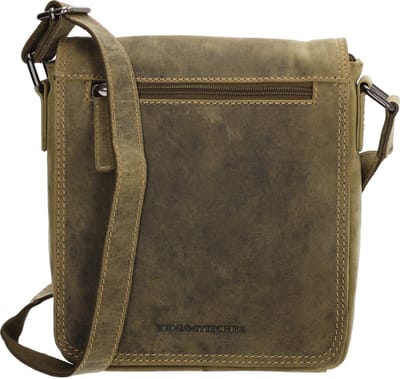 Hide & Stitches Idaho Crossbody Schoudertas Messenger bag - 100% Leder - Olijfgroen