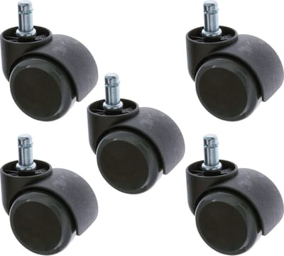 AMIG bureaustoel PU wieltjes - 5x - wiel D50mm - pin D11mm - zwenkwielen - standaard formaat -A merk