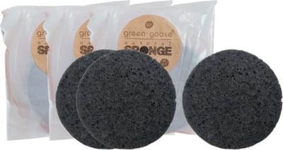 green-goose® Bamboe Houtskool Cellulose Sponsjes | Gezichtsreiniging | Herbruikbare Wattenschijfjes | 60 Stuks | 100% Natuurlijk en Biologisch Afbreekbaar