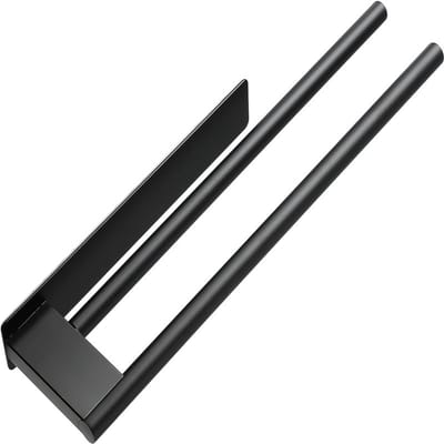 Dubbele Handdoekhouder Zwart Mat - 39 cm | Zonder boren | Zelfklevende | Roestvrij staal | Badkamer handdoekstang | Gemakkelijk te installeren | Waterdicht | Sterk grip | Duurzaam en stevig | Geschikt voor badhanddoeken