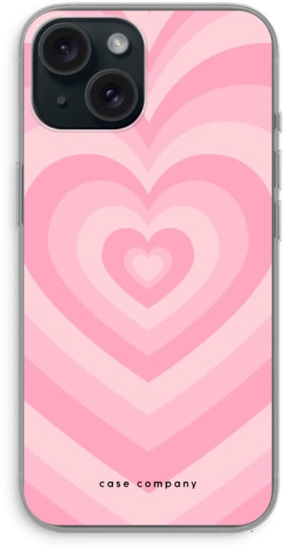 Case Company® - Hoesje geschikt voor iPhone 15 hoesje - Hart Roos - Soft Cover Telefoonhoesje - Bescherming aan alle Kanten en Schermrand