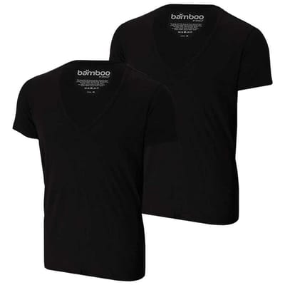 Morethansocks - Bamboe T-shirt Heren - Diepe V-Hals - T shirt heren - T shirt heren v hals