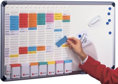 Nobo combo board: whiteboard card planner - 24 slots x 8 columns