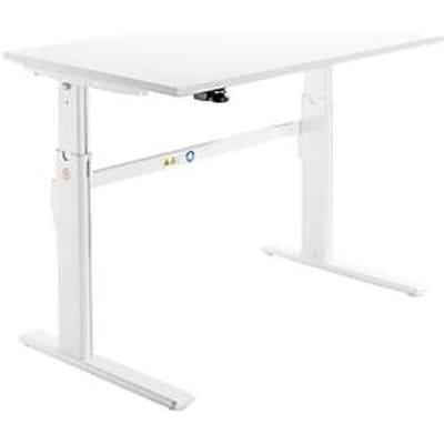 Schäfer Shop  Select Bureau, elektrisch in hoogte verstelbaar, rechthoekig, C-poot, wit/wit, B 1200 mm